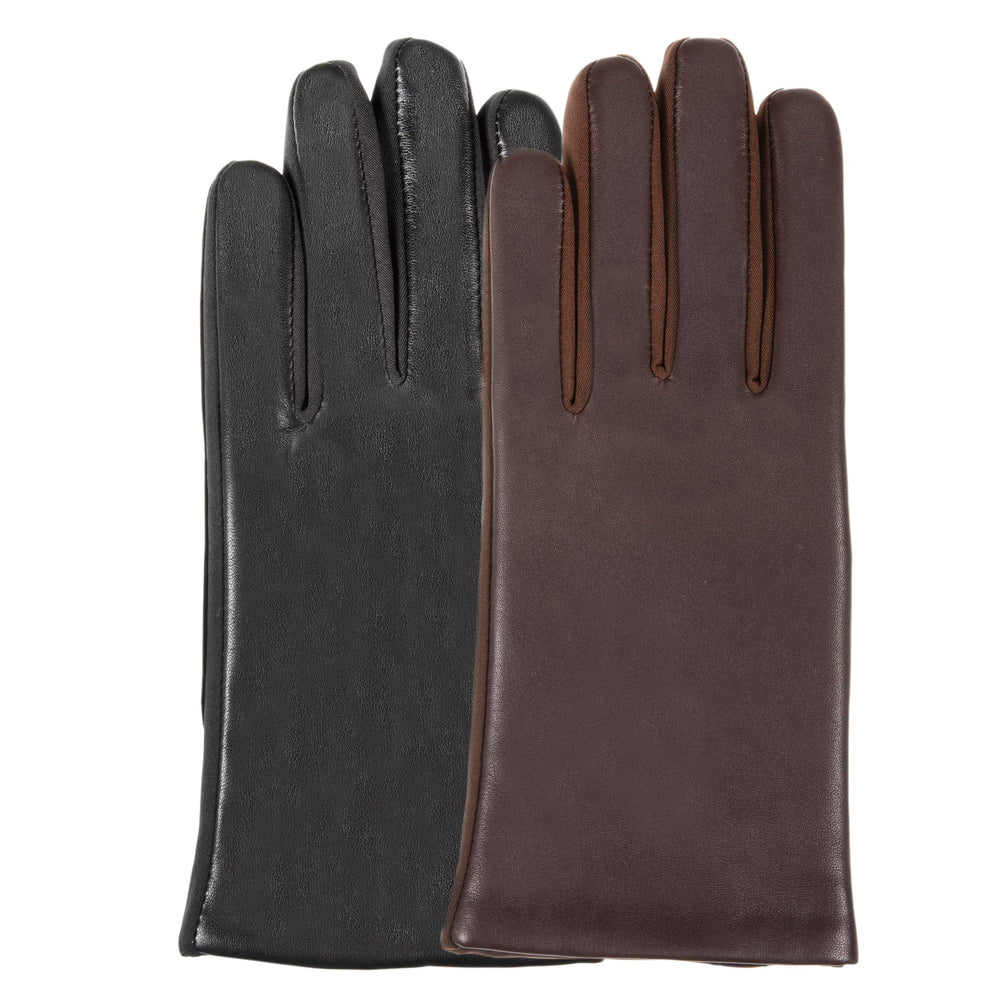 Guantes Mujer táctiles cuero de oveja Negro - Isotoner