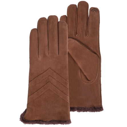 Guantes Mujer táctiles cuero terciopelo Coñac - Isotoner