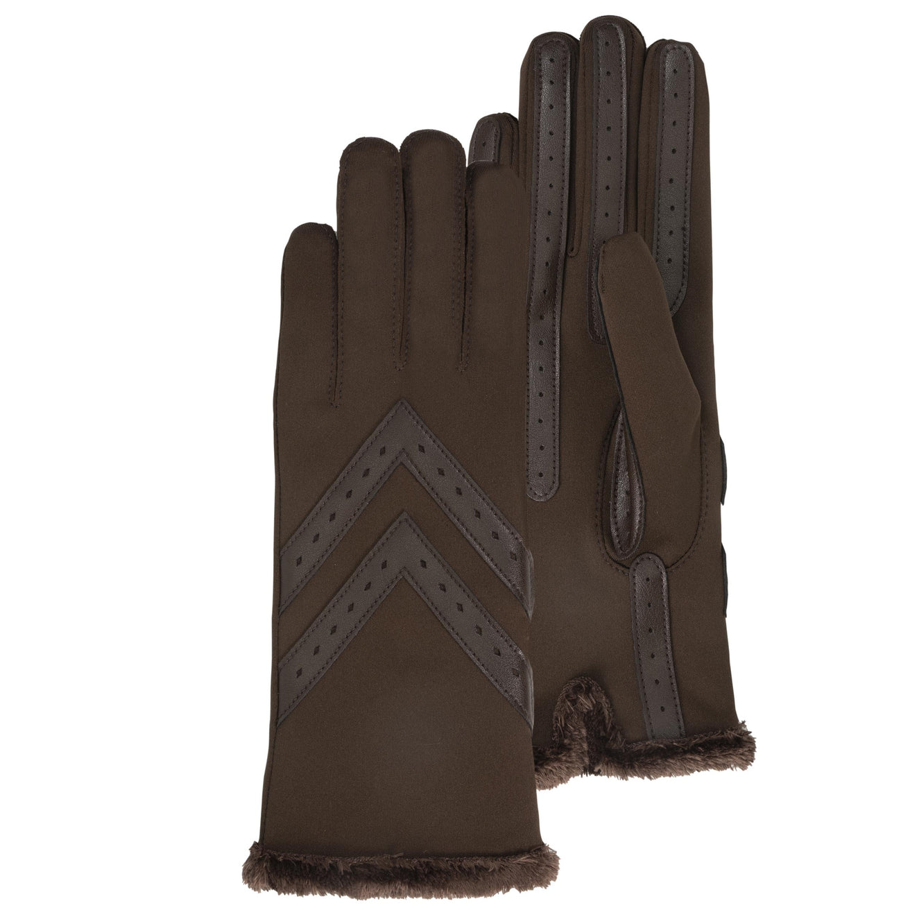 Guantes Mujer tejido elástico Marrón