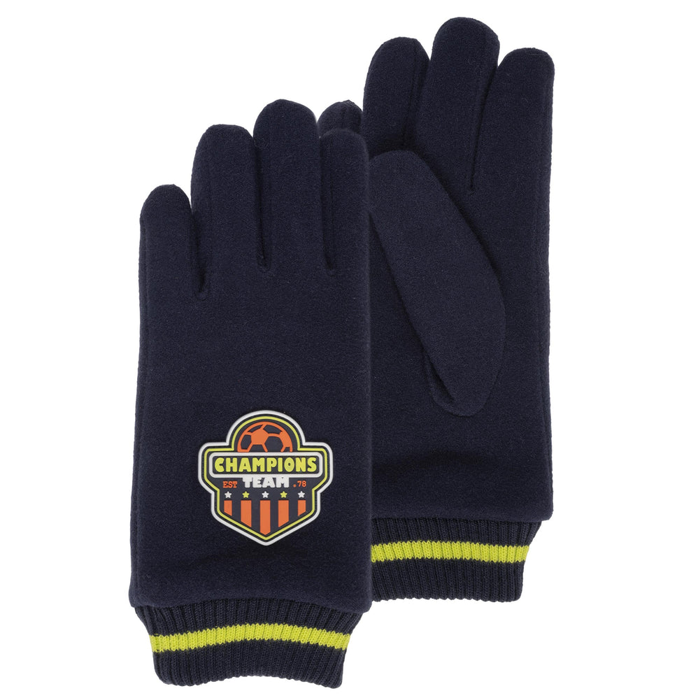 Guantes Niño 6/8 años Azul Marino Parche Fútbol - Isotoner