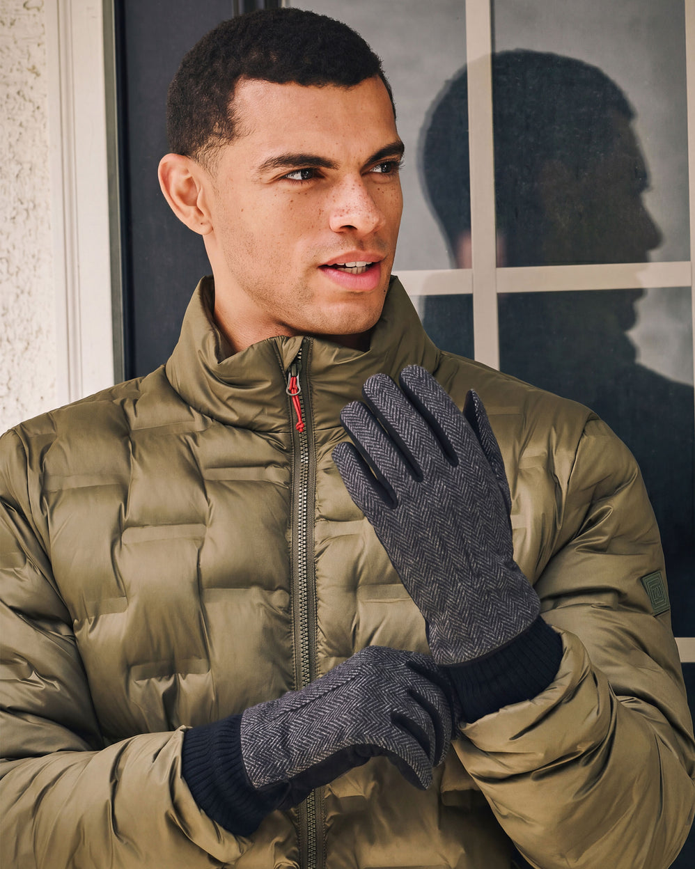 Guantes Hombre táctiles lana Chevrón - Isotoner