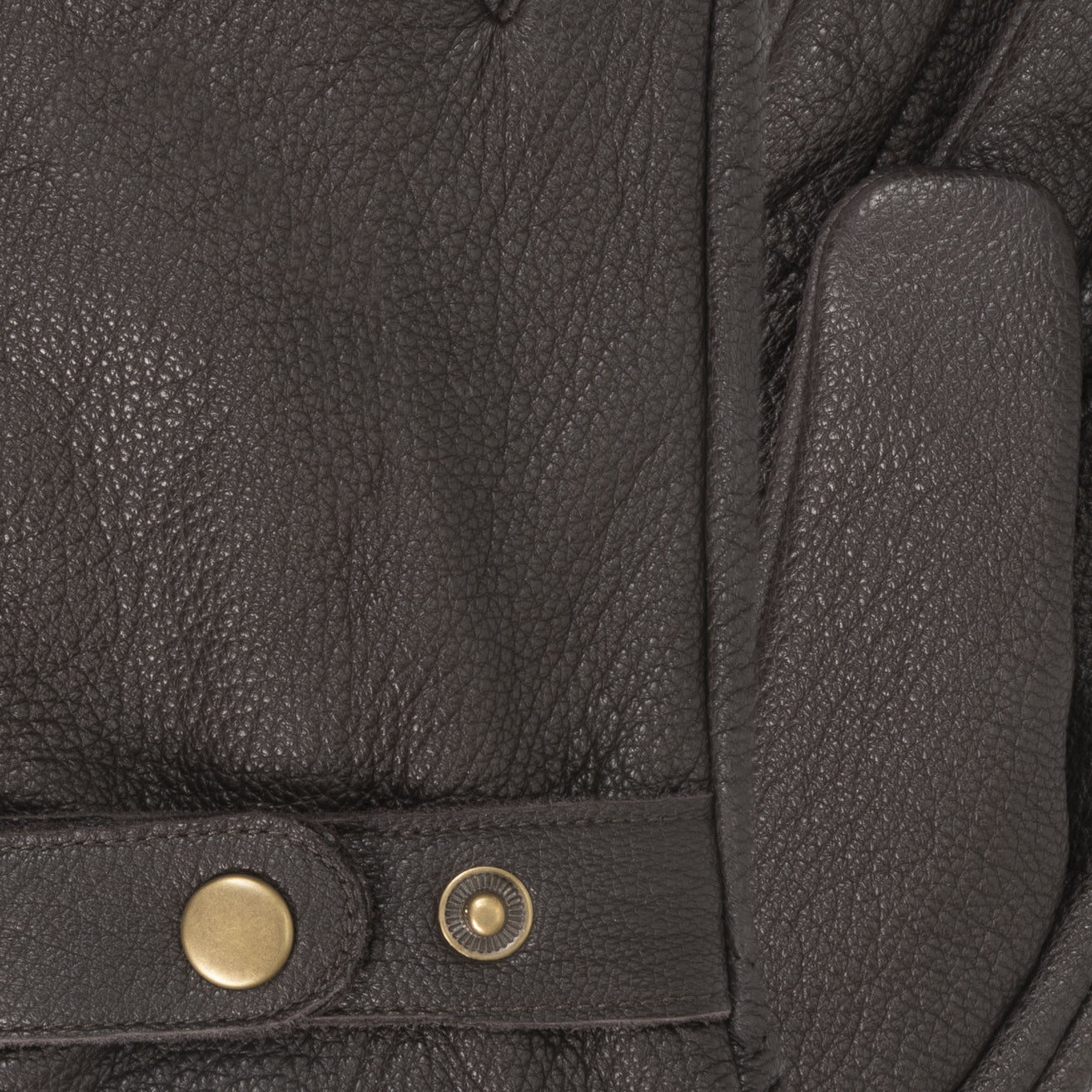 Guantes Hombre cuero Marrón lengüeta de ajuste