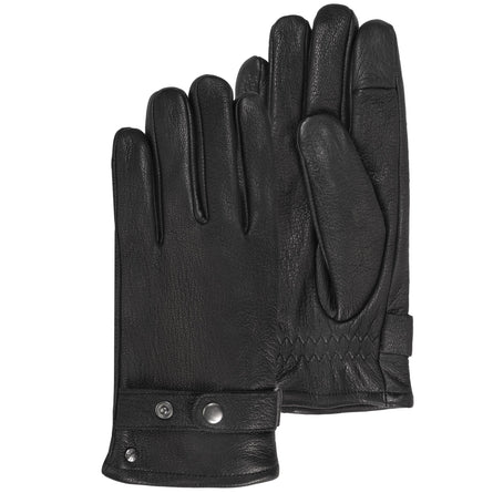 Guantes Hombre cuero Negro lengüeta de ajuste - Isotoner