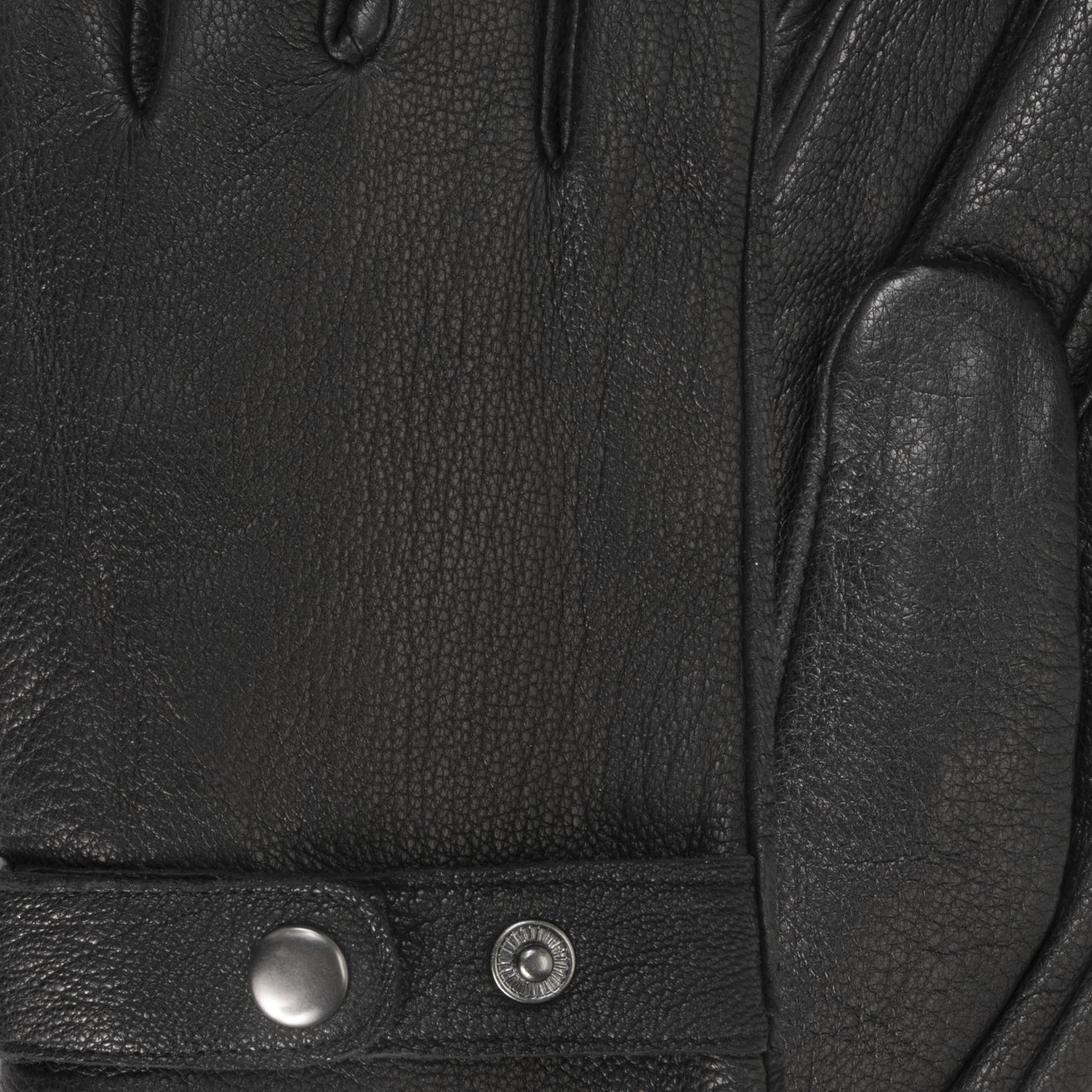 Guantes Hombre cuero Negro lengüeta de ajuste