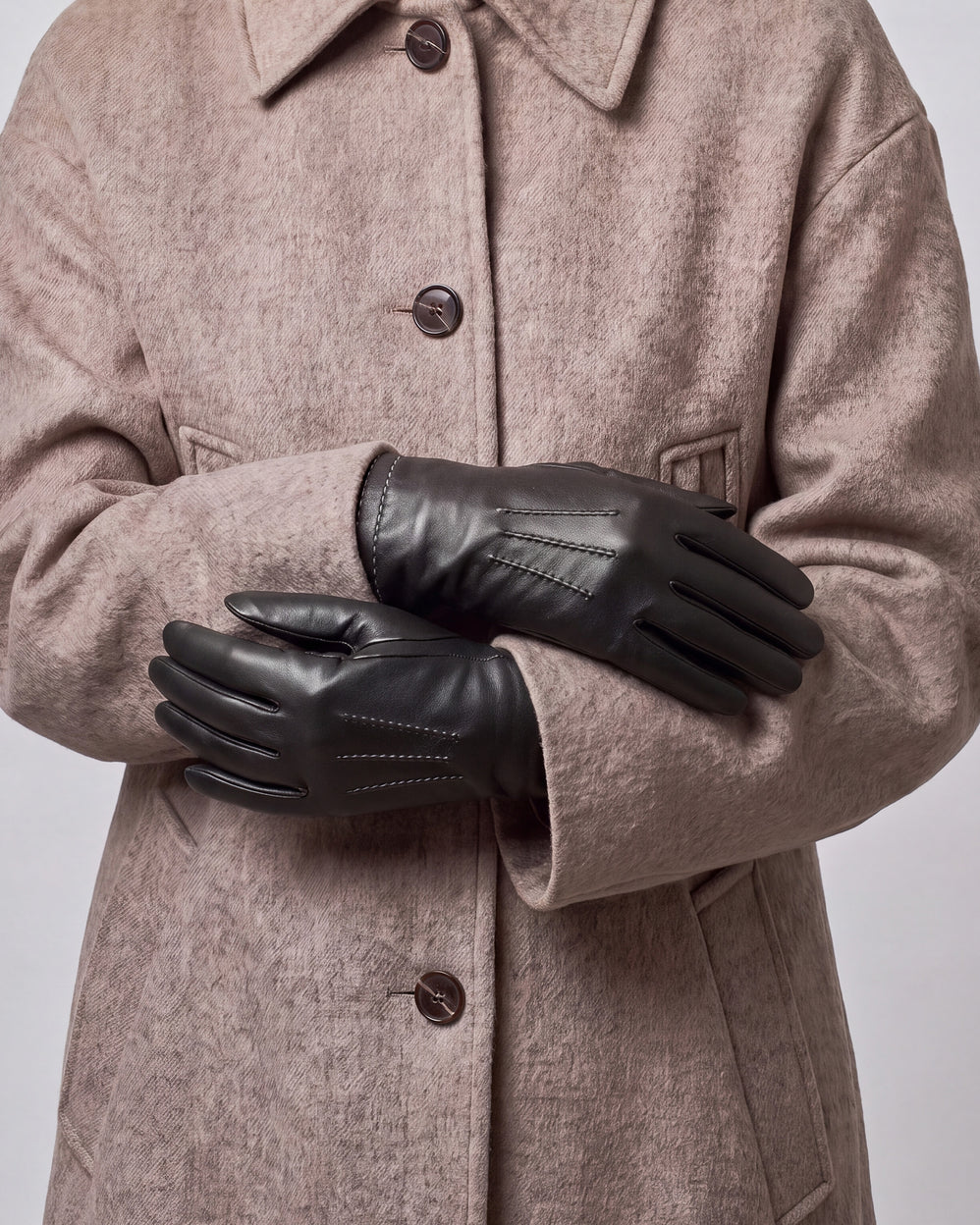 Guantes Mujer cuero de codero Negro - Isotoner