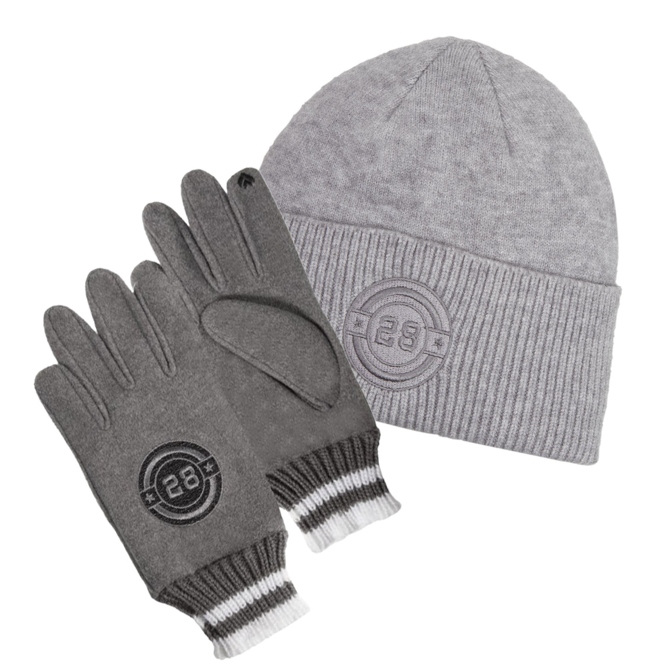 Guantes Niños gris smartouch 10/12 años bordados