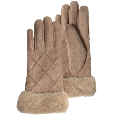 Guantes Mujer Beige suedina táctiles - Isotoner