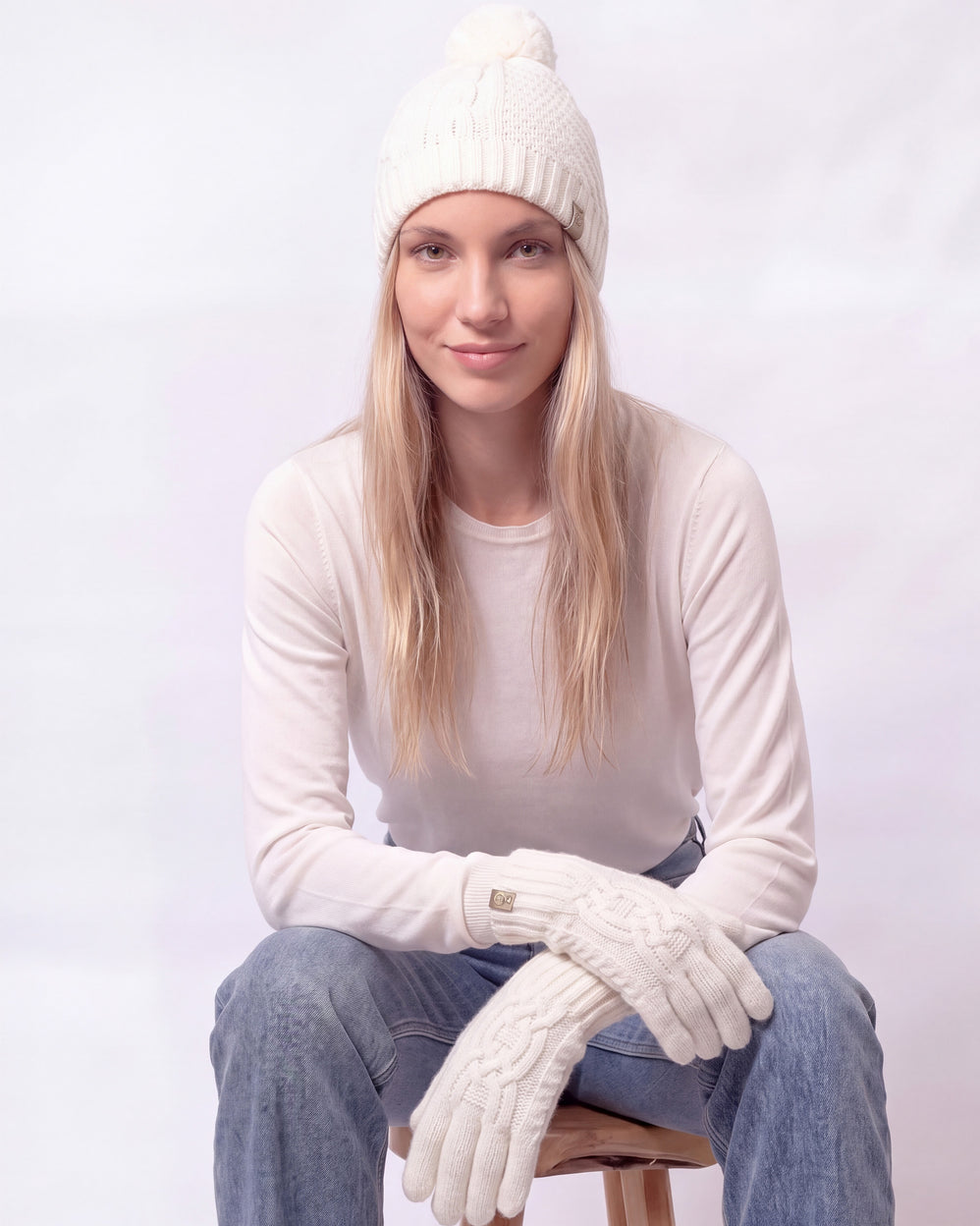 Gorro Mujer Malla Aran Blanco - Isotoner