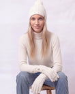 Guantes Mujer Malla Aran Blanco