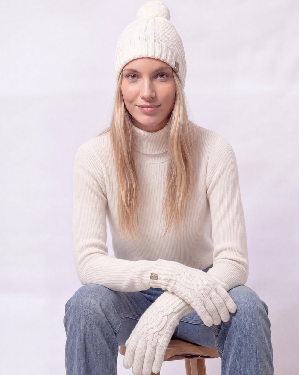 Gorro Mujer Malla Aran Blanco - Isotoner