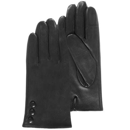 Guantes Mujer cuero 3 botones Negro - Isotoner