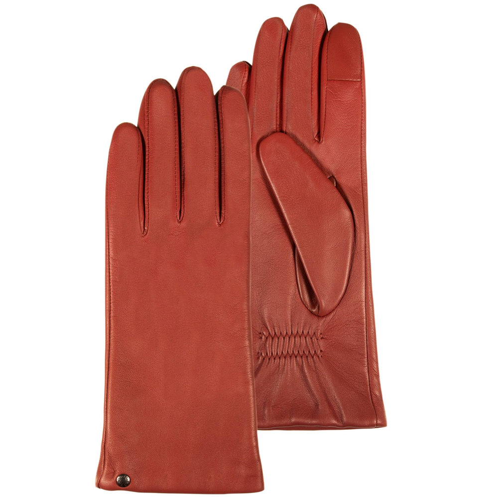 Guantes Mujer táctiles Cuero forrados Mandarina - Isotoner