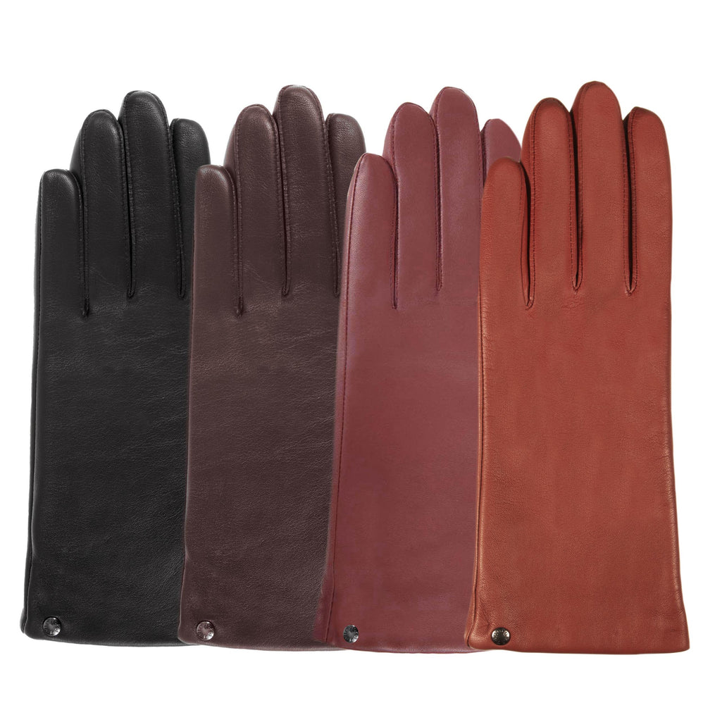 Guantes Mujer táctiles Cuero forrados Mandarina - Isotoner