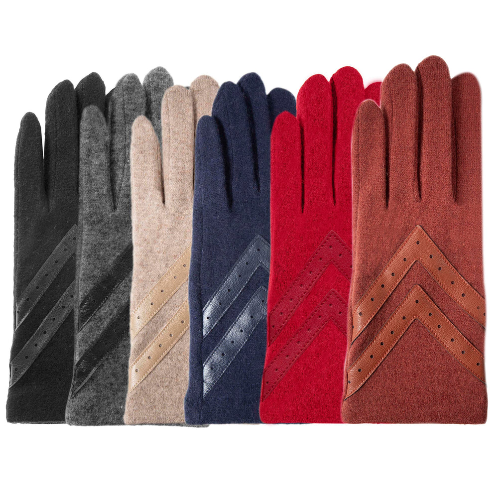 Guantes Mujer táctiles lana Rojo - Isotoner