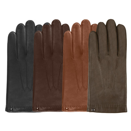 Guantes Hombre de cuero/cachemira y seda Khaki - Isotoner