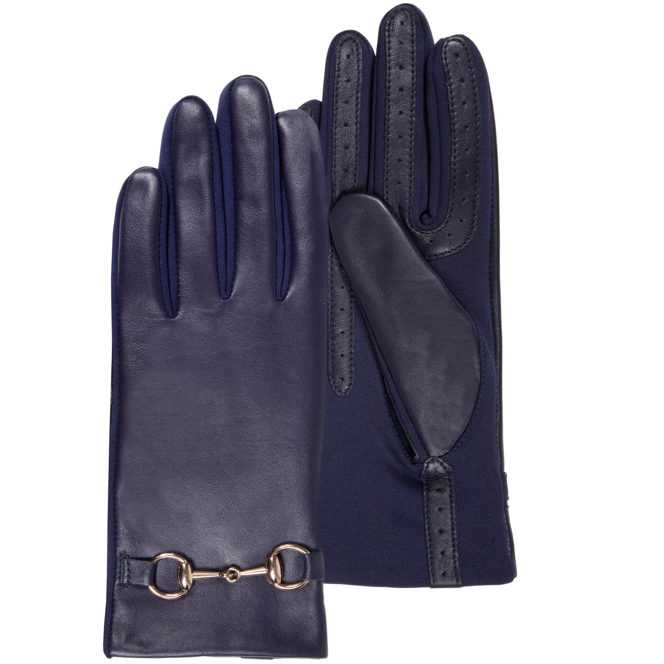 Guantes Mujer táctiles cuero de oveja Marino