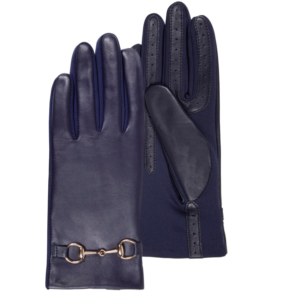 Guantes Mujer táctiles cuero de oveja Marino - Isotoner
