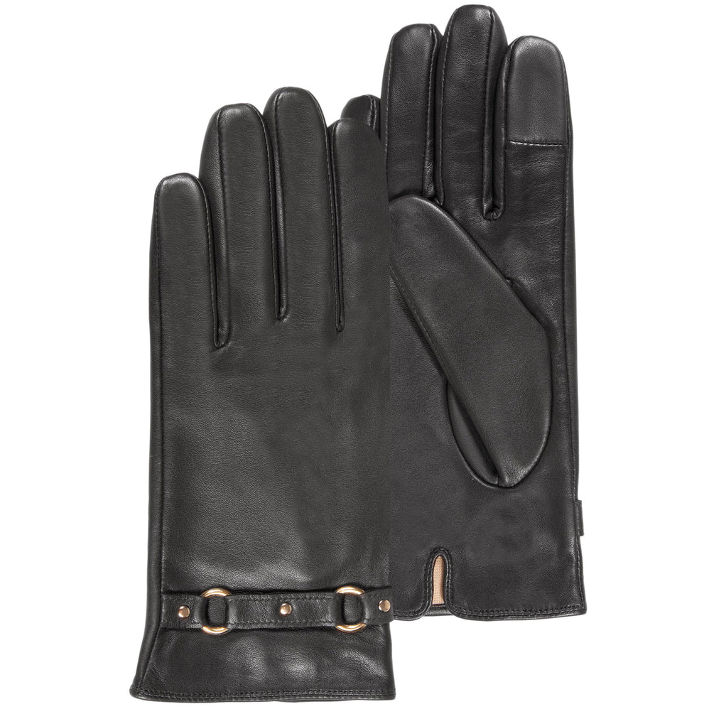 Guantes Mujer táctiles cuero anillos Negro - Isotoner