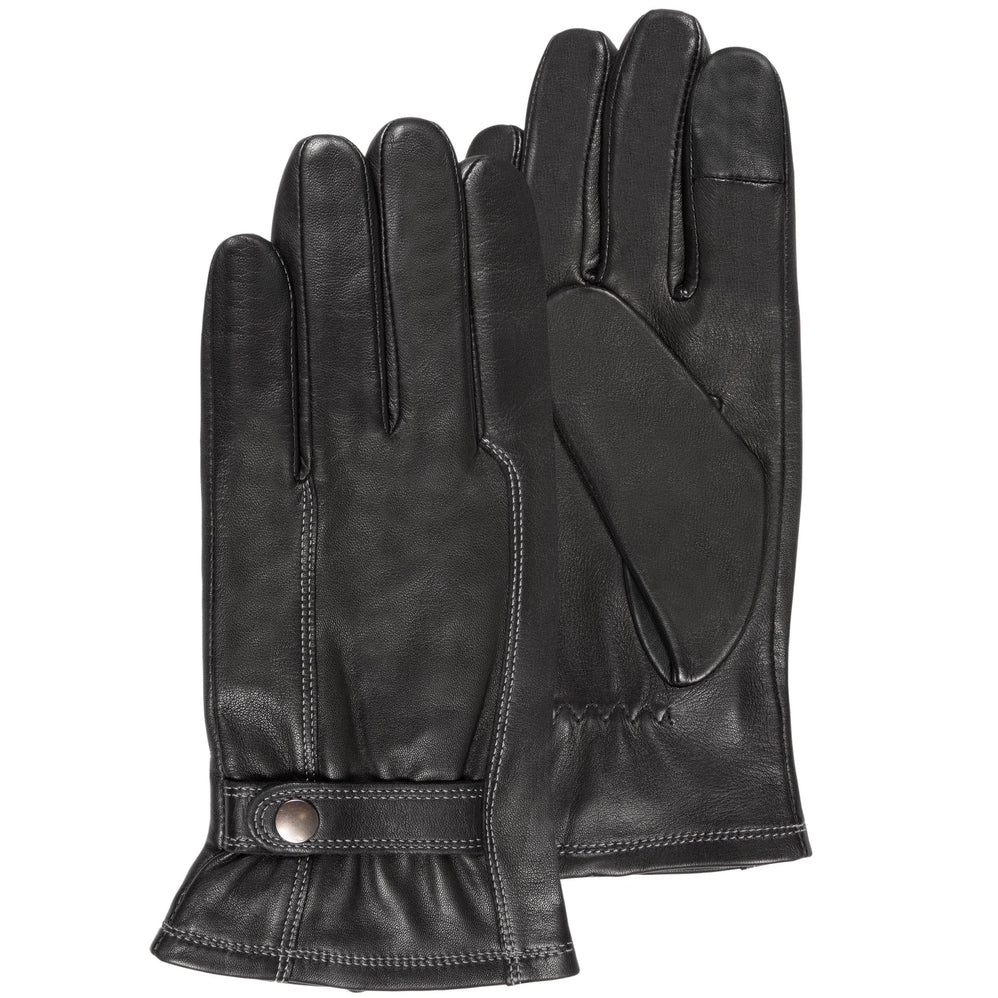Guantes Hombre táctiles cuero de cordero Negro - Isotoner