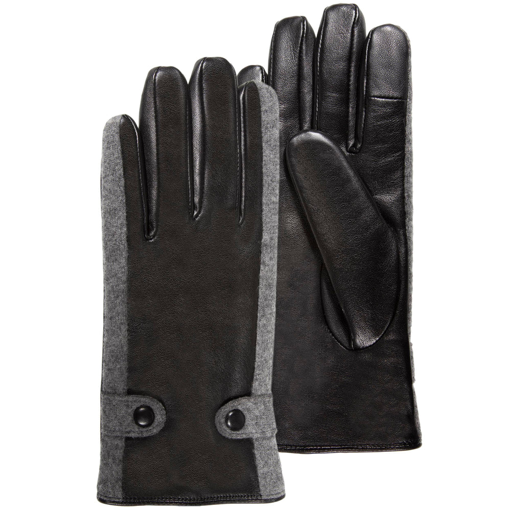 Guantes Mujer táctiles cuero de cordero/lana Negro - Isotoner