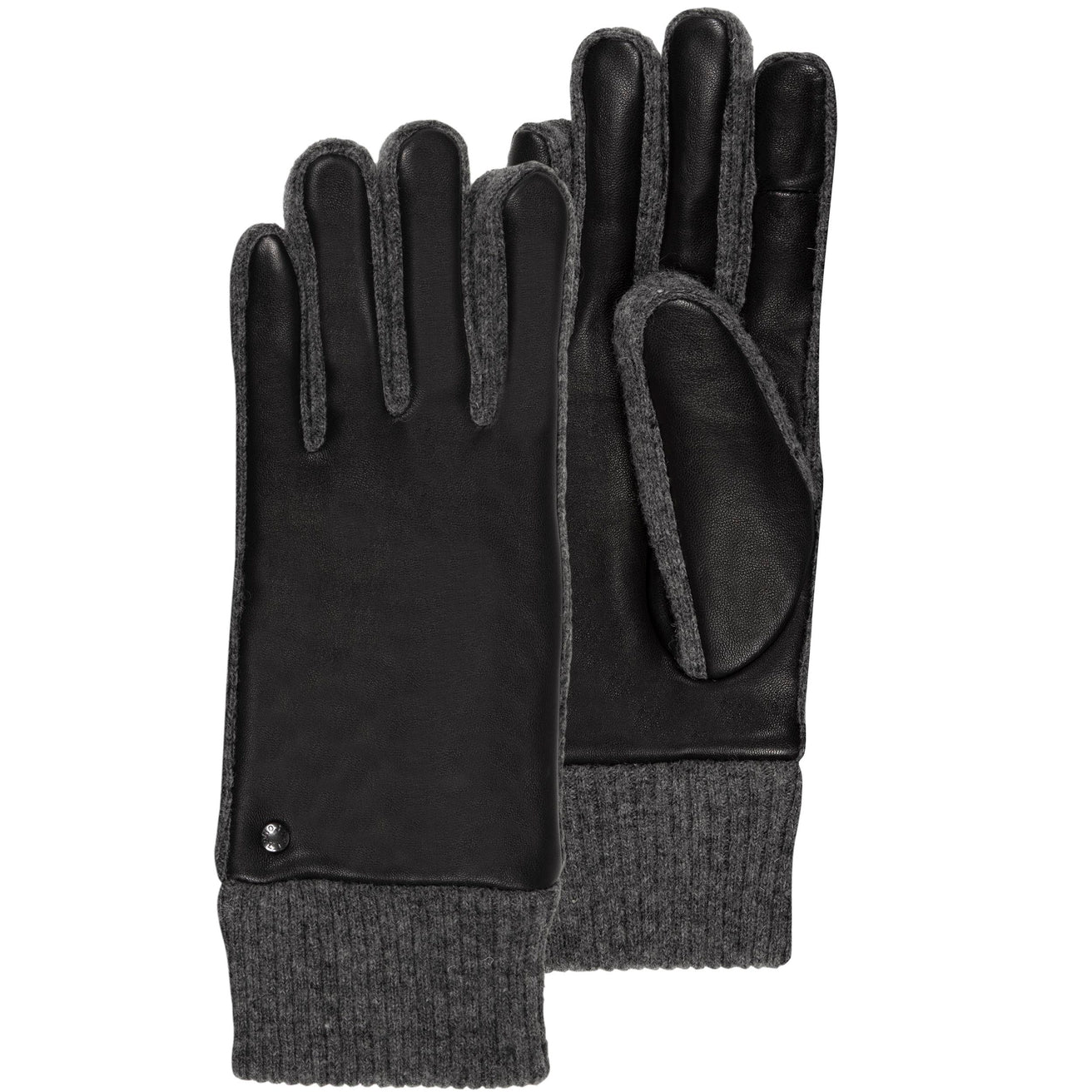 Guantes Mujer táctiles cuero de cordero/malla Negro