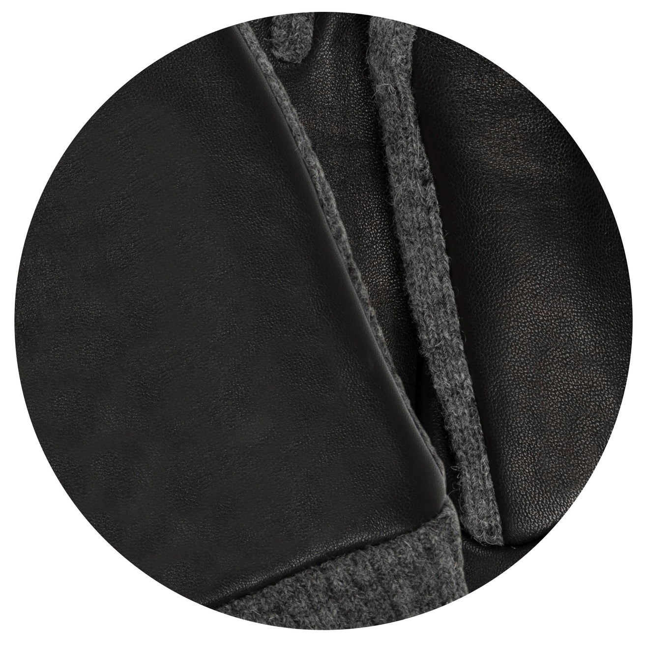 Guantes Mujer táctiles cuero de cordero/malla Negro