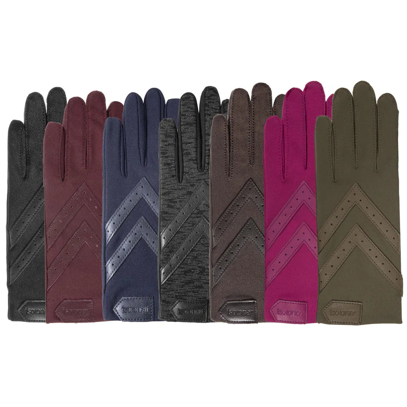Guantes Mujer tela elástico reciclado Negro - Isotoner