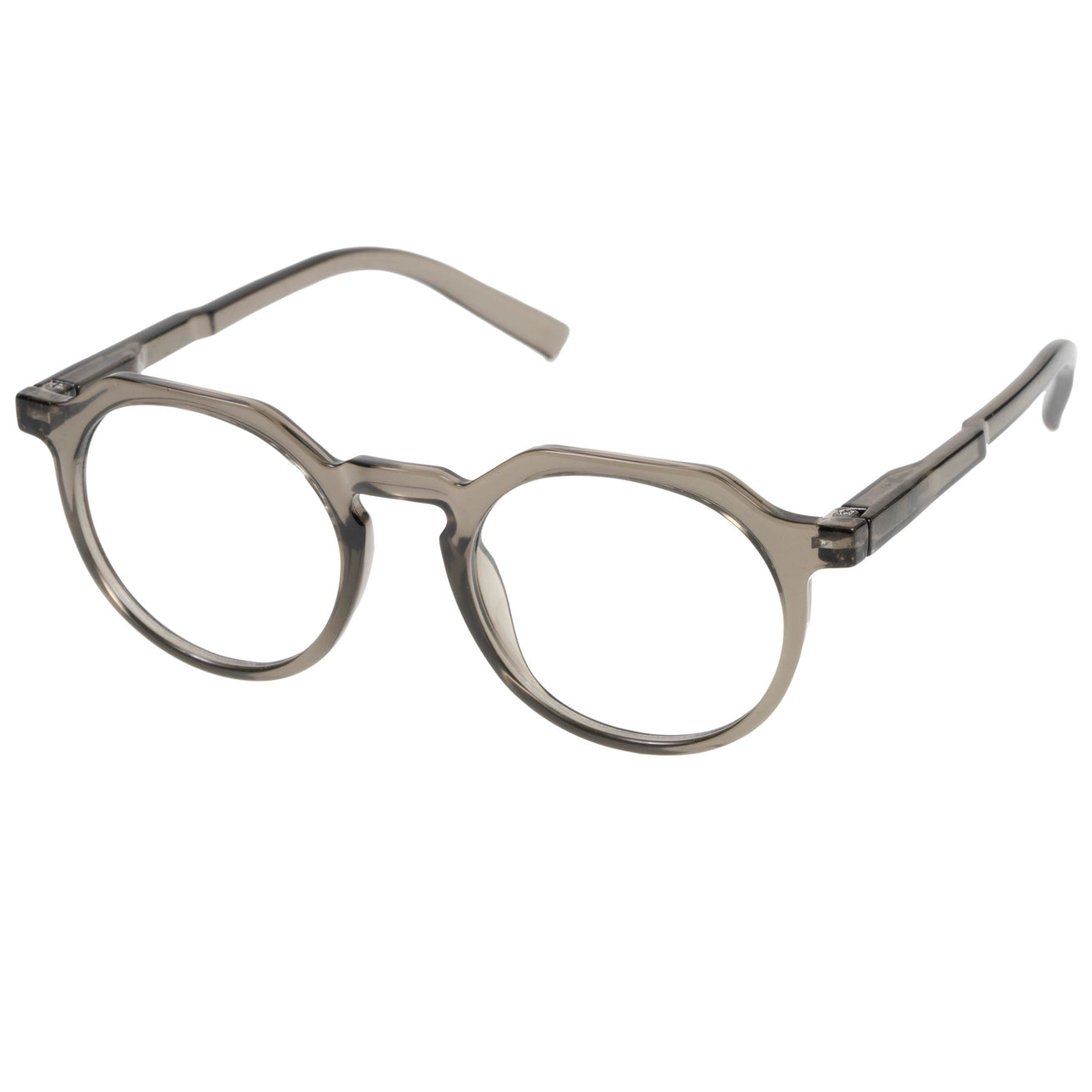 Gafas de lectura unisex hexagonal Caqui