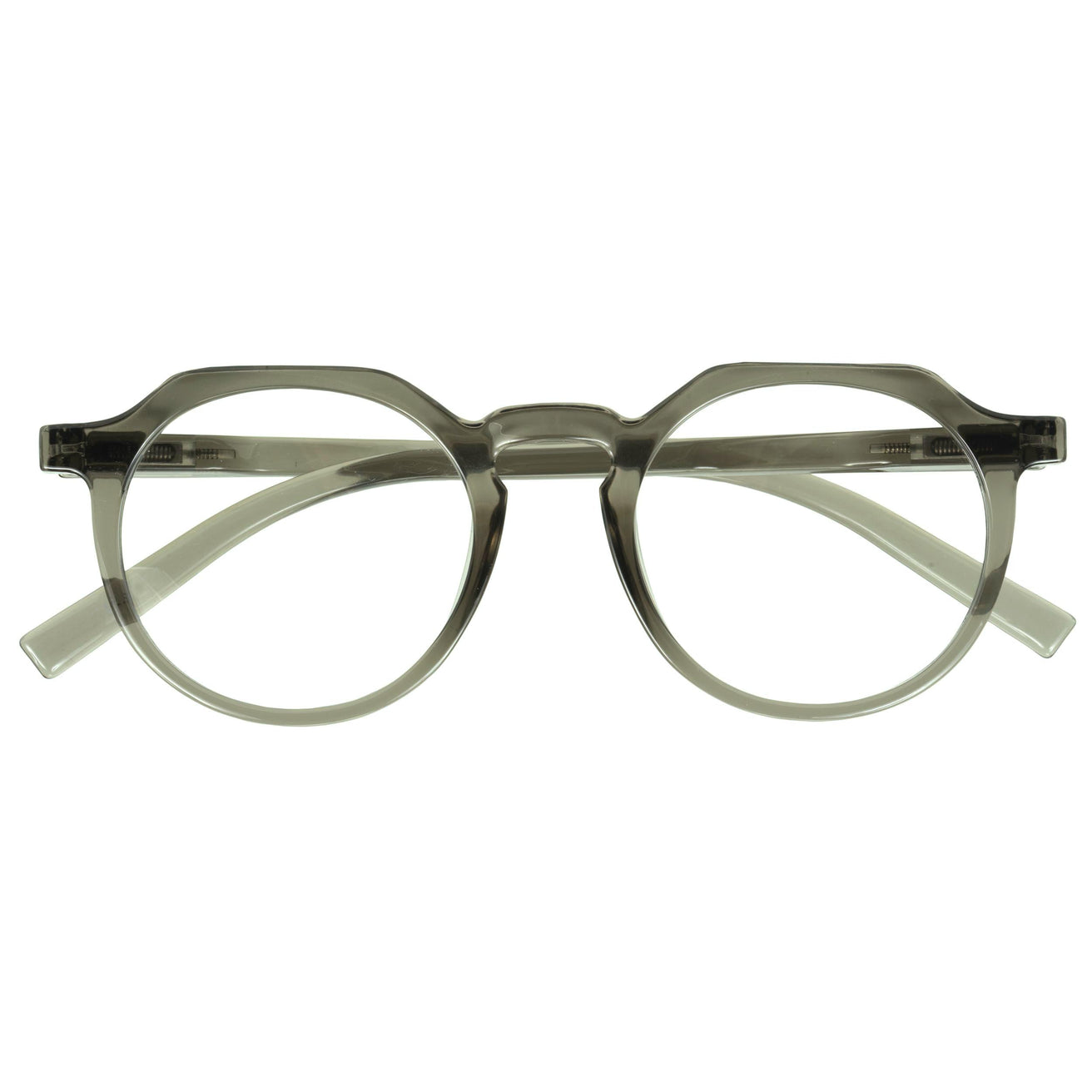 Gafas de lectura unisex hexagonal Caqui