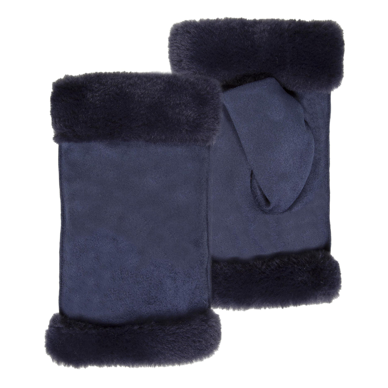Mitones Mujer borde imitación de piel Denim