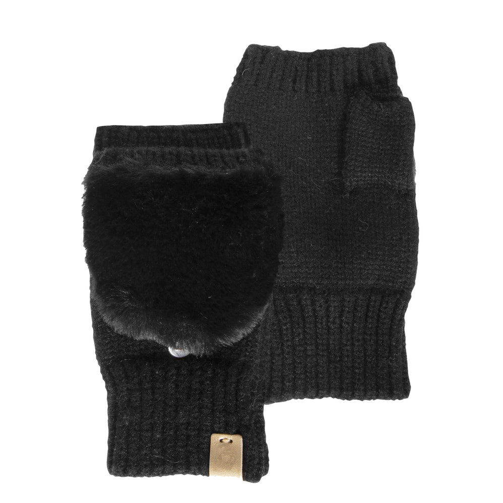 Mitones Mujer Malla e imitación de piel Negro - Isotoner