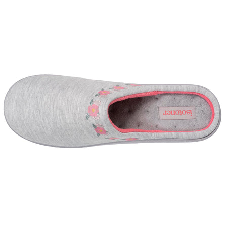 Zapatillas de casa chinelas Mujer Flores Gris claro - Isotoner