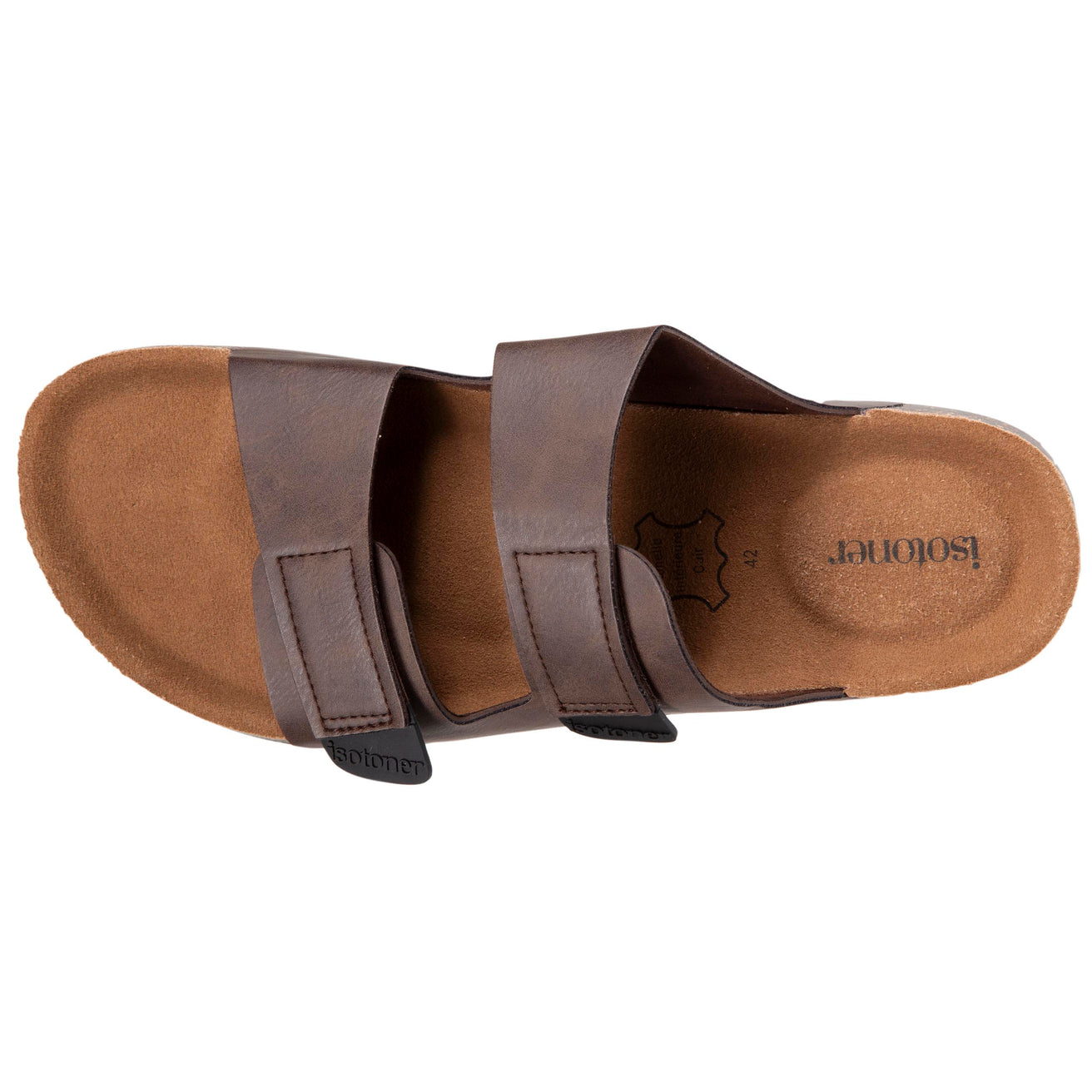 Mules sandalias Hombre Doble Correa velcro Marrón