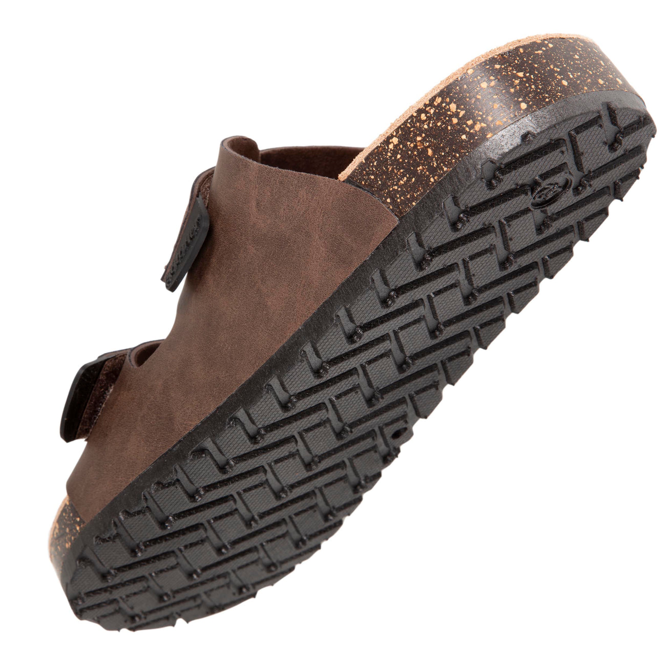 Mules sandalias Hombre Doble Correa velcro Marrón