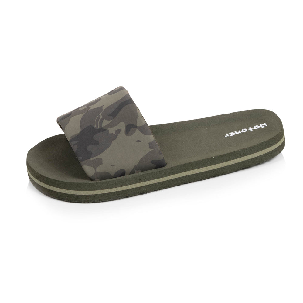Mules chancletas Niños camuflaje Caqui - Isotoner