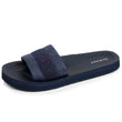 Mules chancletas Mujer moldeadas Marino purpurina