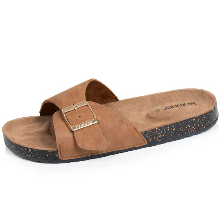 Mules sandalias Mujer sola correa Camel - Isotoner