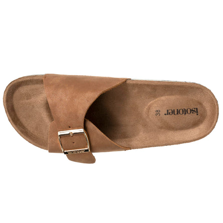 Mules sandalias Mujer sola correa Camel - Isotoner