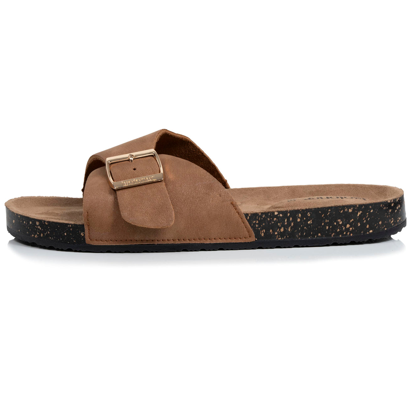 Mules sandalias Mujer sola correa Camel