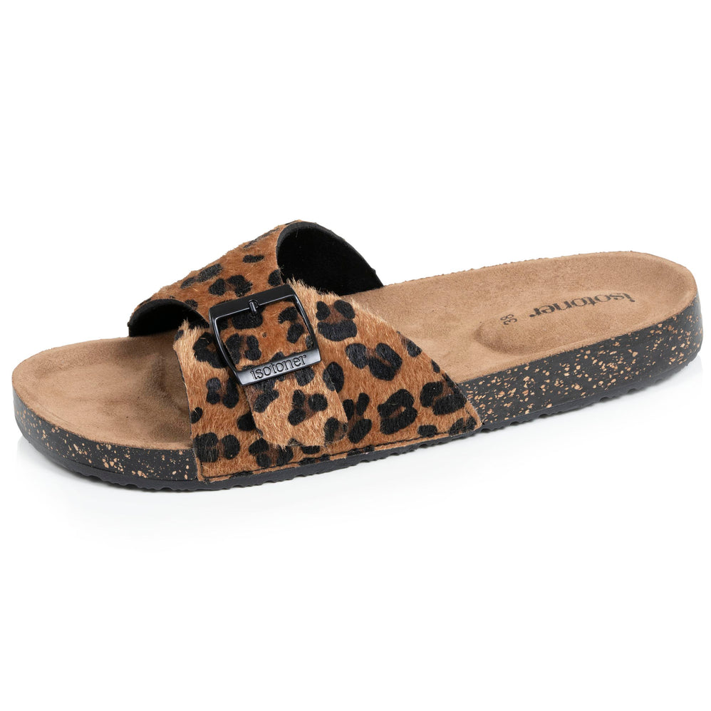 Mules sandalias Mujer sola correa Leopardo - Isotoner