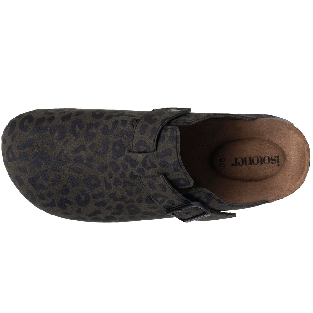 Zuecos Mujer Caqui Leopardo - Isotoner