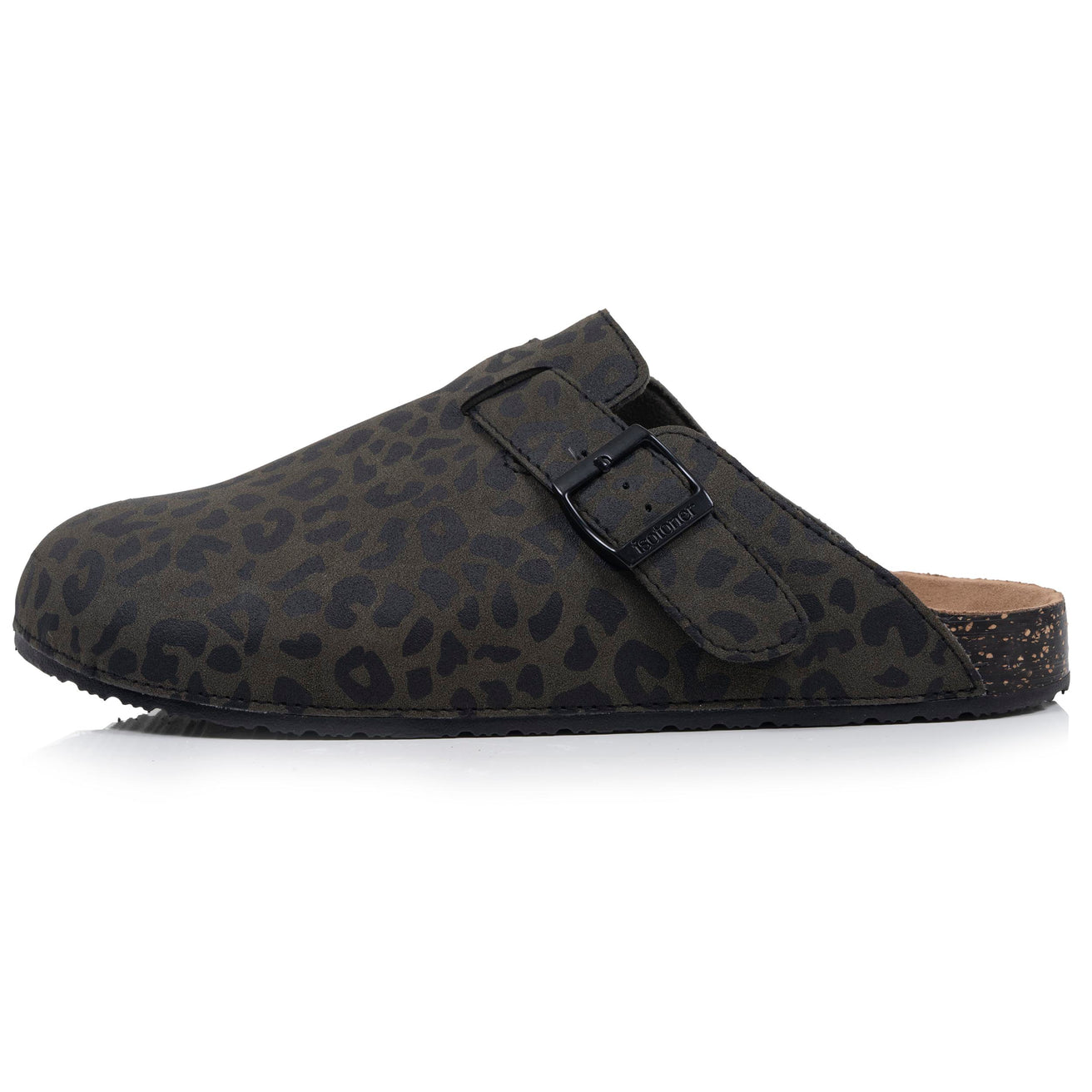 Zuecos Mujer Caqui Leopardo