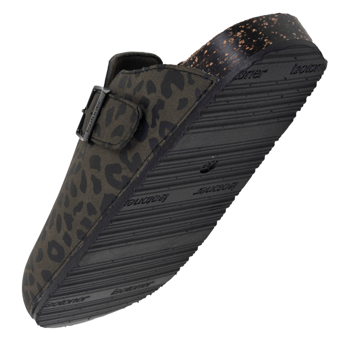Zuecos Mujer Caqui Leopardo