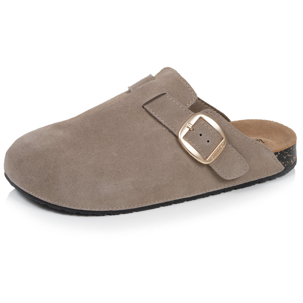 Zuecos Mujer cuero Topo - Isotoner