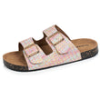 Mules sandalias Mujer Doble Correa Multicolor
