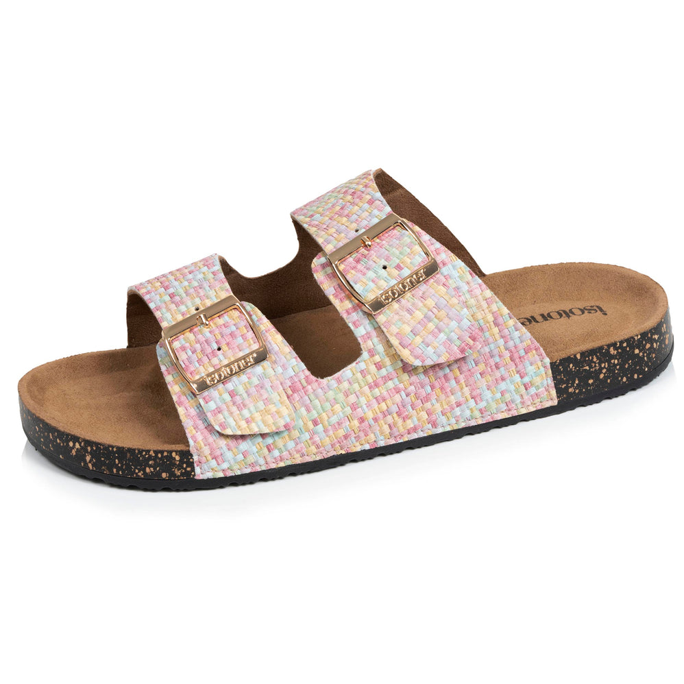 Mules sandalias Mujer Doble Correa Multicolor - Isotoner