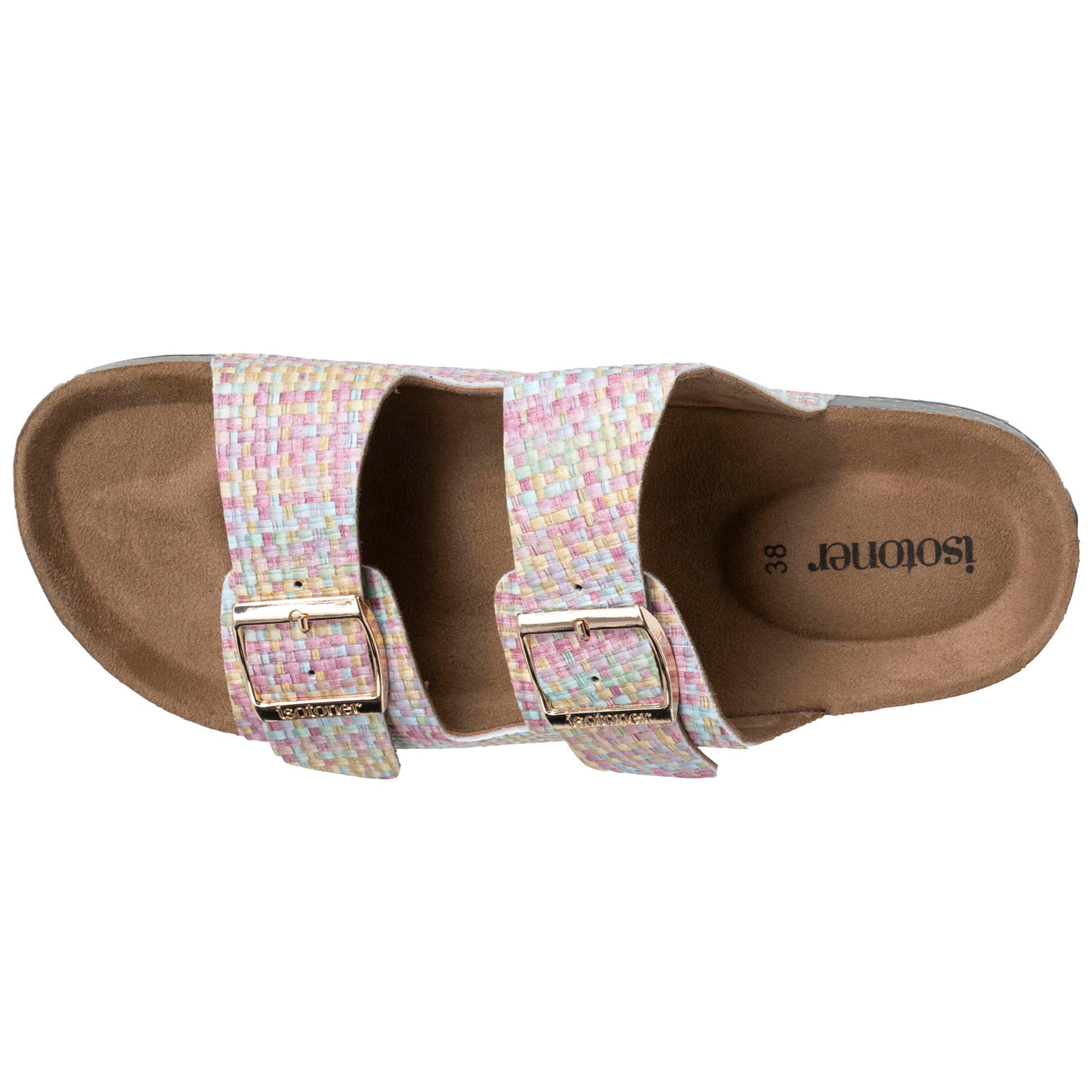Mules sandalias Mujer Doble Correa Multicolor