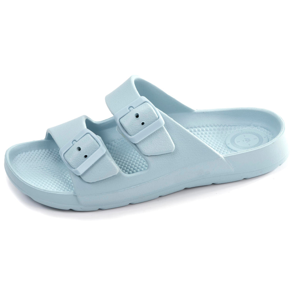 Mules chancletas Mujer ajustable Azul claro - Isotoner