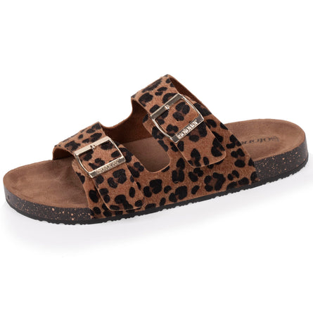 Mules sandalias Mujer Doble Correa Leopardo - Isotoner