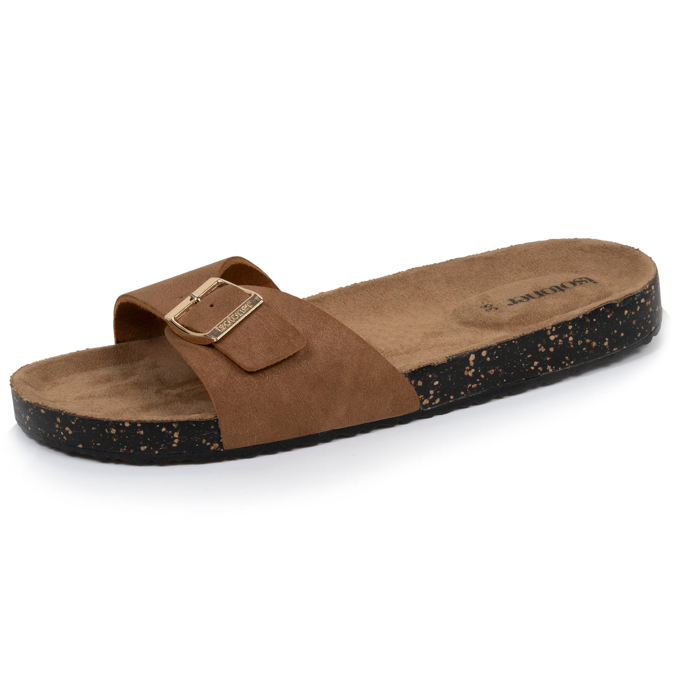 Mules sandalias Mujer sola tira Camel